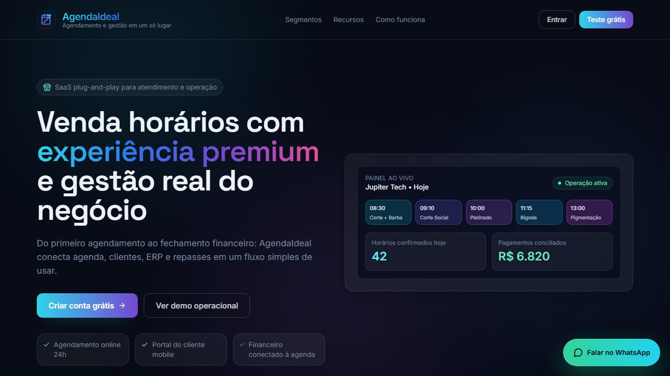 Tela principal do AgendaIdeal